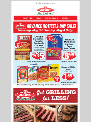 Acme Fresh Market - Advance Notice! 2-Day Sale and More Savings!