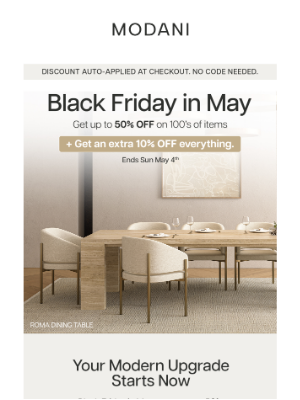 Modani Furniture - It’s Black Friday... in May