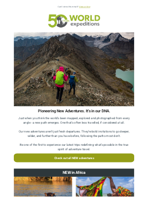 World Expeditions - Just Launched: Bold New Trips for True Explorers