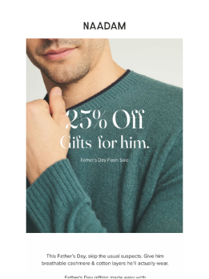 Naadam - Father’s Day, upgraded: 25% off men’s styles