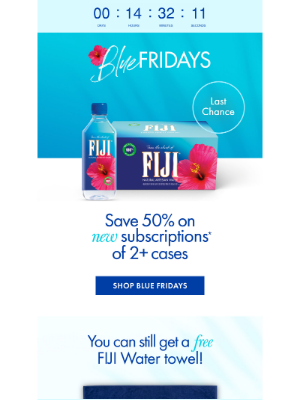 FIJI Water - Don’t miss out – save 50% on new subscriptions. 🌺☀️
