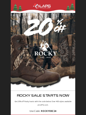 La Police Gear - 20% off on Rocky Boots starts NOW