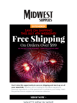 Midwest Supplies - Extended 4th of July Savings 🇺🇸