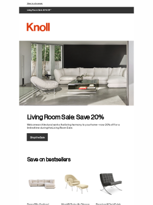 Knoll - 20% off begins today