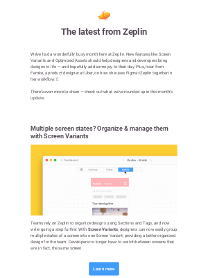 Zeplin - New in Zeplin: Screen Variants, Optimize Assets 🏗️🗜️
