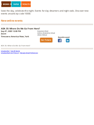 Brown Paper Tickets - New Events in Your Area - August 08, 2025