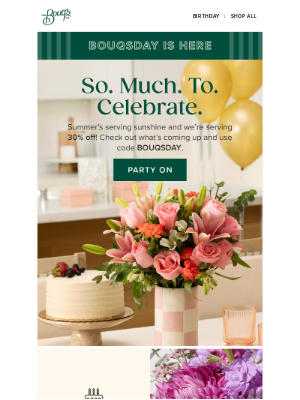 The Bouqs Company - 30% off for Dads, Grads & Baes