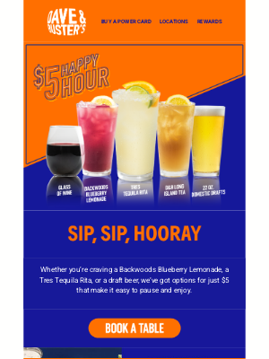 Dave & Buster's - 🍹Happy Hour’s On
