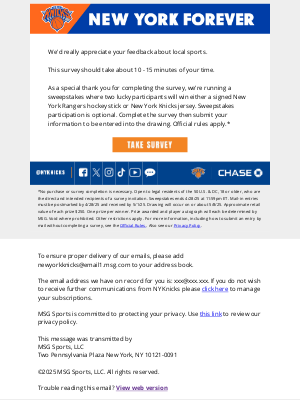 New York Knicks - We Want to Hear From You!