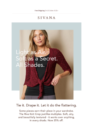 Tie it. Drape it. Let it do the flattering.