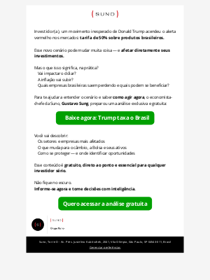 Suno (Brazil) - 📉 Seus investimentos estão prontos para o que Trump fez?