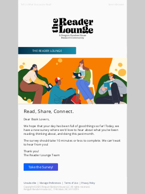Penguin Random House - New Survey: We're curious about what you've been reading this month! 📚
