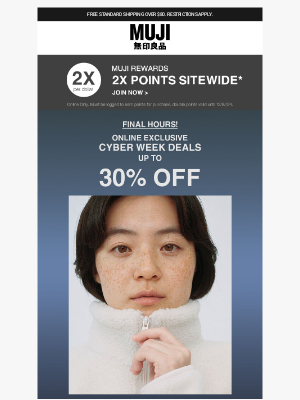 MUJI - ⚠️ Final hours to grab Cyber Week deals! ⚠️