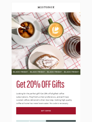 MistoBox - BLACK FRIDAY: Take 20% OFF All Gift Subscriptions!