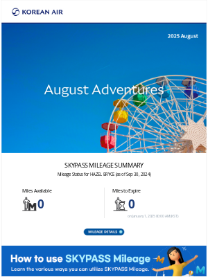 Korean Air (Korea) - [Korean Air] Your SKYPASS Insight, August 2025