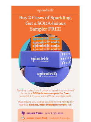 Spindrift - 🥤 Limited Time: Free Soda Sampler with 2 Sparkling Cases!