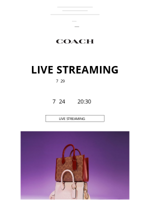 Coach (Japan) - ⌚間もなく開催⌚【LIVE STREAMING】🎥のご案内