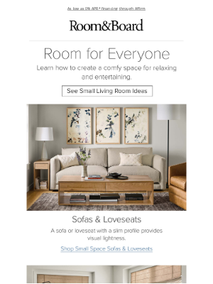 Room & Board - Maximize a small living room