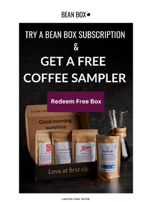 BeanBox - Limited time: Get FREE Coffee Sampler when you subscribe today!