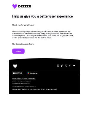 Deezer - We want to hear from you!