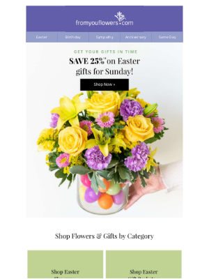 From You Flowers - Email Exclusive: 25% Off Easter Flowers, Gifts & Centerpieces!