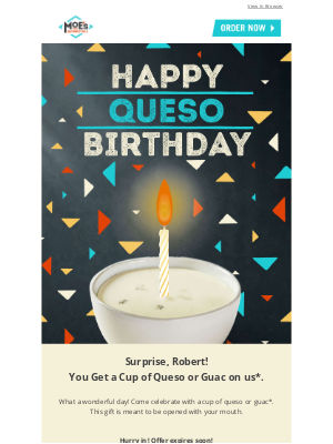 Moe’s Southwest Grill - Happy birthday! Time to celebrate 🎉