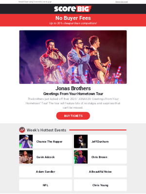ScoreBig - Jonas Brothers / Chance The Rapper / Gavin Adcock / Jeff Dunham / And More!