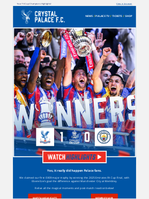 Crystal Palace Football Club (United Kingdom) - 🏆 What a Day! Check Out Our Best Moments from Yesterday ▶️
