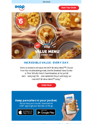 IHOP - Introducing the EVERY DAY $6 IHOP Value Menu 🎉