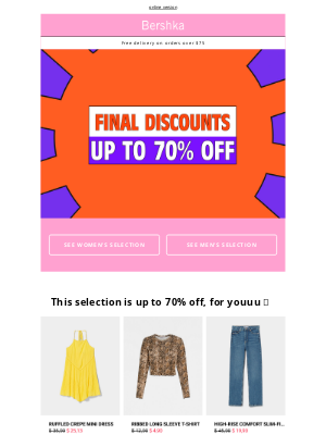 Bershka - 💥 FINAL SALE💥 UP TO 70% OFF