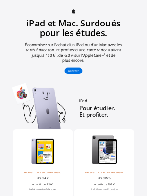 Apple (France) - Il est encore temps d’économiser sur un iPad ou un Mac.