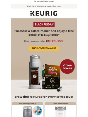 Keurig Canada - ⏰ Hurry! Free K-Cup pods with coffee maker purchase – deal ends soon