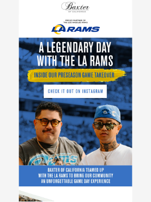 Baxter Of California - A Legendary Day with the LA Rams