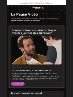 France télévision (France) - Benjamin Lavernhe rejoue Scapin avec nos journalistes préférés 🎭