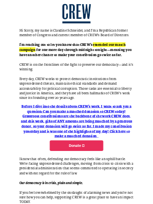Crew - Our democracy is in crisis, plain and simple