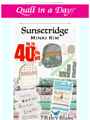 Quilt In A Day - Up to 40% off - Sunsetridge, Free-Motion Workbook & Americana Mug