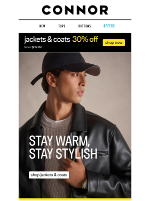 Connor Clothing (Australia) - The Winter Lineup: Jackets, Knits and Sweats.