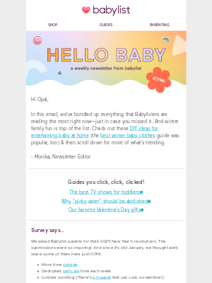 Babylist - Hi Opal, here’s what new parents are reading, ICYMI