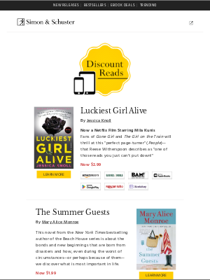 Simon & Schuster - eBook Deals: Great reads from $1.99!