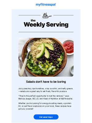 MyFitnessPal - A dietitian’s top 10 salad recipes (plus, salad-making tips!)