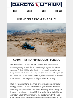 Dakota Lithium - Unshackle from the grid!