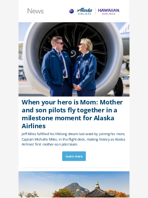Alaska Airlines - Mother-Son Pilots Make History at Alaska Airlines +  Our Top Seoul-Searching Tips