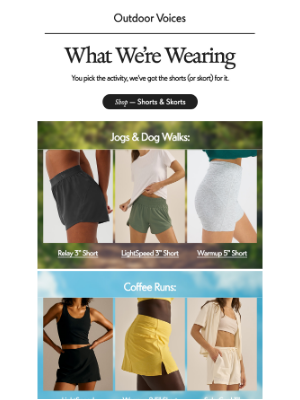 Outdoor Voices - Shorts & skorts for every move.