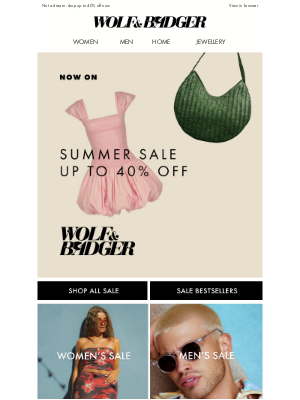 Wolf & Badger - Coming In Hot: Summer Sale Starts Now
