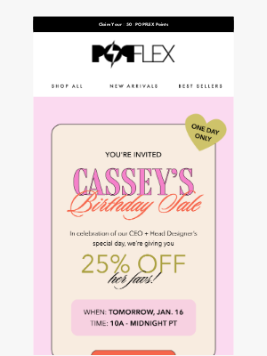 POPFLEX - YOU'RE INVITED 💌 Cassey's Birthday Sale!