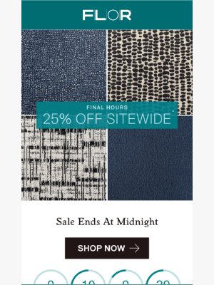 FLOR - ENDS TONIGHT: 25% off sitewide 😬
