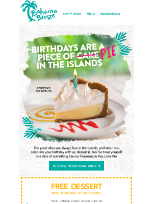Bahama Breeze - Don't Forget Your Freebie
