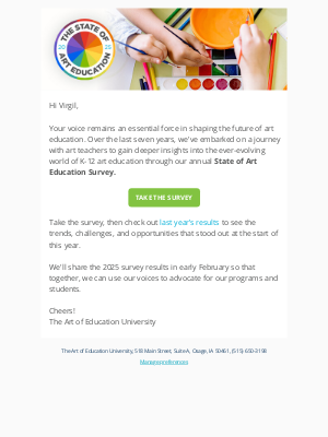 The Art of Ed - Take the 2025 State of Art Education Survey 📣