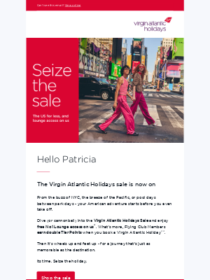 Virgin Holidays (United Kingdom) - Seize the sale. The US for less (and lounge access on us).