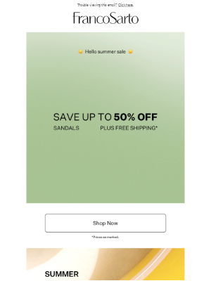 Franco Sarto - Save up to 50% off Sandals + Summertime Slides ☀️🌊